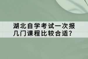 湖北自學(xué)考試一次報幾門課程比較合適？