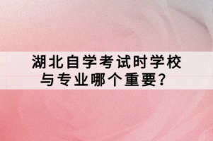 湖北自學(xué)考試時學(xué)校與專業(yè)哪個重要？