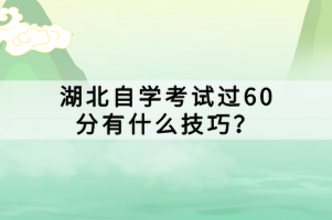 湖北自學(xué)考試過60分有什么技巧？