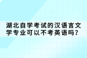 湖北自學(xué)考試的漢語(yǔ)言文學(xué)專(zhuān)業(yè)可以不考英語(yǔ)嗎？