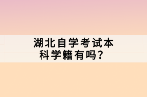 湖北自學(xué)考試本科學(xué)籍有嗎？