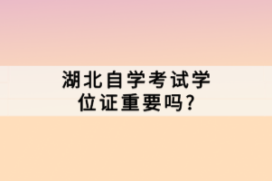 湖北自學考試學位證重要嗎？