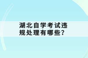 湖北自學考試違規(guī)處理有哪些？