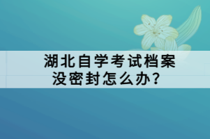 湖北自學(xué)考試檔案沒(méi)密封怎么辦？