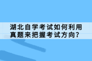 湖北自學(xué)考試如何利用真題來把握考試方向？