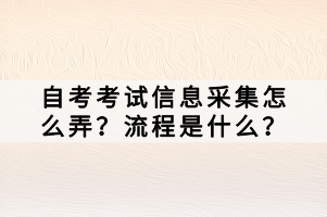 自考考試信息采集怎么弄？流程是什么？