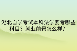 湖北自學(xué)考試本科法學(xué)要考哪些科目？就業(yè)前景怎么樣？