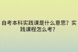 自考本科實(shí)踐課是什么意思？實(shí)踐課程怎么考？