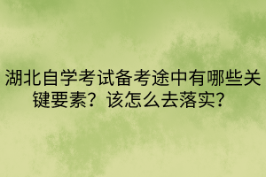 湖北自學(xué)考試備考途中有哪些關(guān)鍵要素？該怎么去落實(shí)？