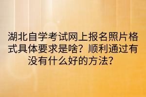 湖北自學考試網(wǎng)上報名照片格式具體要求是啥？順利通過有沒有什么好的方法？