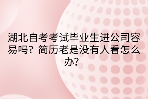 湖北自考考試畢業(yè)生進(jìn)公司容易嗎？簡歷老是沒有人看怎么辦？