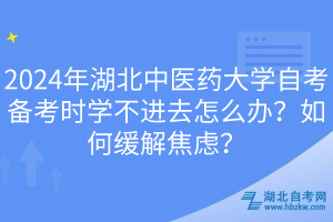 2024年湖北中醫(yī)藥大學自考備考時學不進去怎么辦？如何緩解焦慮？