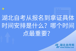 湖北自考從報名到拿證具體時間安排是什么？哪個時間點最重要？