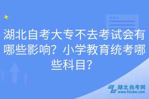 湖北自考大專不去考試會有哪些影響？小學教育統(tǒng)考哪些科目？