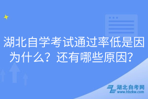 湖北自學(xué)考試通過率低是因?yàn)槭裁矗窟€有哪些原因？