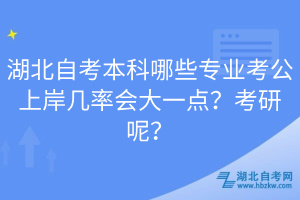 湖北自考本科哪些專業(yè)考公上岸幾率會(huì)大一點(diǎn)？考研呢？