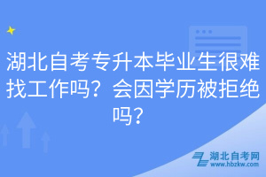 湖北自考專升本畢業(yè)生很難找工作嗎？會(huì)因?qū)W歷被拒絕嗎？