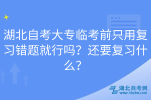 湖北自考大專臨考前只用復習錯題就行嗎？還要復習什么？