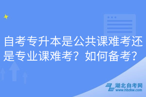 自考專升本是公共課難考還是專業(yè)課難考？如何備考？