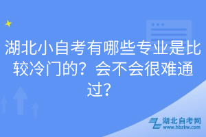 湖北小自考有哪些專業(yè)是比較冷門的？會(huì)不會(huì)很難通過？