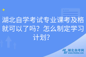 湖北自學(xué)考試專業(yè)課考及格就可以了嗎？怎么制定學(xué)習(xí)計劃？