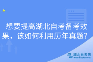 想要提高湖北自考備考效果，該如何利用歷年真題？