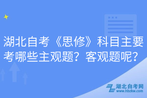 湖北自考《思修》科目主要考哪些主觀題？客觀題呢？