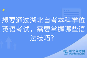 想要通過湖北自考本科學位英語考試，需要掌握哪些語法技巧？