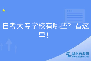 自考大專學校有哪些？看這里！