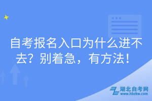 自考報(bào)名入口為什么進(jìn)不去？別著急，有方法！