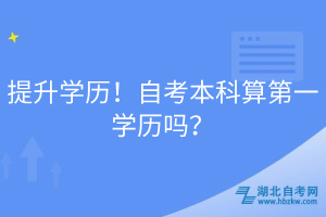 提升學(xué)歷！自考本科算第一學(xué)歷嗎？