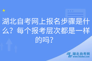 湖北自考網(wǎng)上報名步驟是什么？每個報考層次都是一樣的嗎？