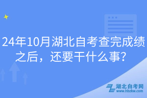 24年10月湖北自考查完成績之后，還要干什么事？