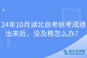 24年10月湖北自考統(tǒng)考成績出來后，沒及格怎么辦？