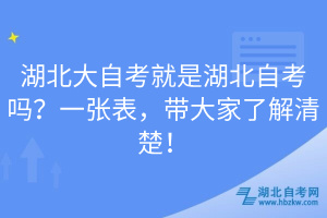 湖北大自考就是湖北自考嗎？一張表，帶大家了解清楚！