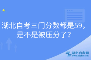 湖北自考三門分數(shù)都是59，是不是被壓分了？