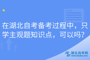 在湖北自考備考過程中，只學主觀題知識點，可以嗎？