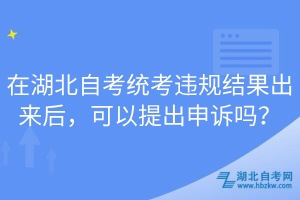 在湖北自考統(tǒng)考違規(guī)結果出來后，可以提出申訴嗎？