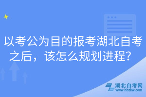 以考公為目的報考湖北自考之后，該怎么規(guī)劃進程？