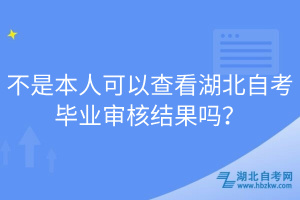 不是本人可以查看湖北自考畢業(yè)審核結(jié)果嗎？