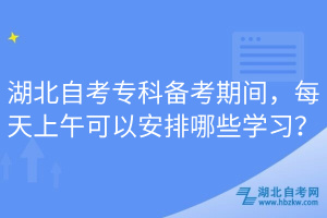 湖北自考?？苽淇计陂g，每天上午可以安排哪些學習？