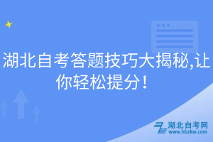 湖北自考答題技巧大揭秘,讓你輕松提分！