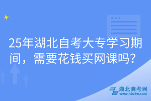 25年湖北自考大專學(xué)習(xí)期間，需要花錢買網(wǎng)課嗎？