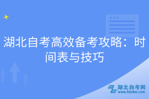 湖北自考高效備考攻略：時(shí)間表與技巧