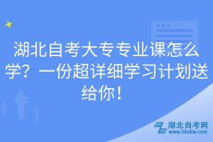 湖北自考大專專業(yè)課怎么學(xué)？一份超詳細(xì)學(xué)習(xí)計(jì)劃送給你！