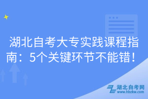 湖北自考大專實(shí)踐課程指南：5個(gè)關(guān)鍵環(huán)節(jié)不能錯(cuò)！