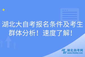 湖北大自考報(bào)名條件及考生群體分析！速度了解！