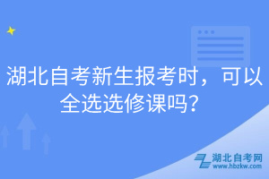 湖北自考新生報(bào)考時(shí)，可以全選選修課嗎？