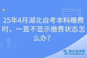 25年4月湖北自考本科繳費(fèi)時(shí)，一直不顯示繳費(fèi)狀態(tài)怎么辦？