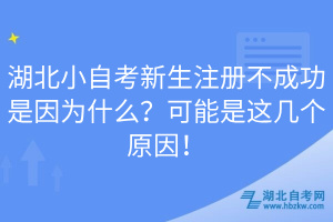 湖北小自考新生注冊不成功是因?yàn)槭裁?？可能是這幾個(gè)原因！